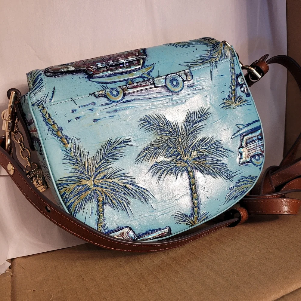 Brahmin BRIAR   Copa Cabana Blue Crossbody Bag with Gold Turn-Lock Nwt - Picture 8 of 11